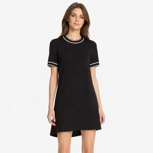 Rag & Bone Thatch Crepe Dress Size XS Black with White Contrast Trim Tunic Short